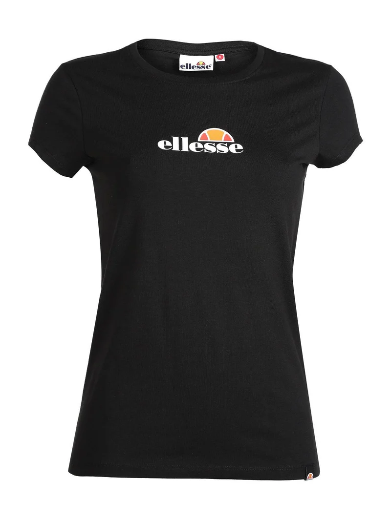 T-shirt donna a maniche corte con stampa - nero