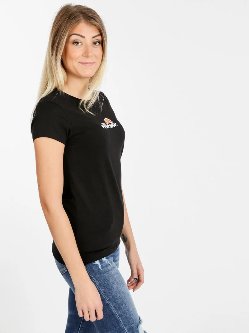 T-shirt donna a maniche corte con stampa - nero
