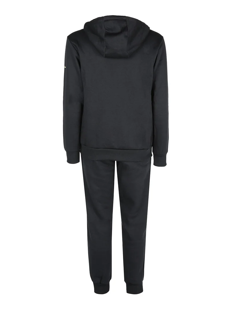 Tuta da uomo 2 pezzi con cappuccio e zip - nero