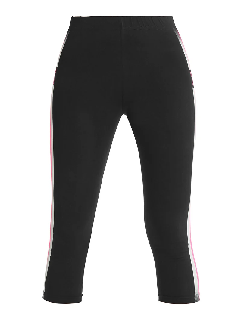 Leggings sportivi donna a pinocchietto - nero