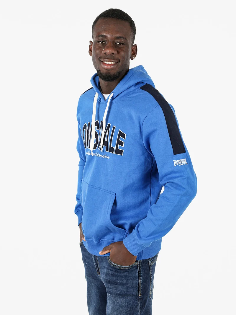 Felpa sportiva da uomo cappuccio e logo - blu