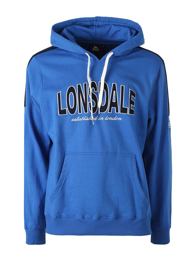 Felpa sportiva da uomo cappuccio e logo - blu