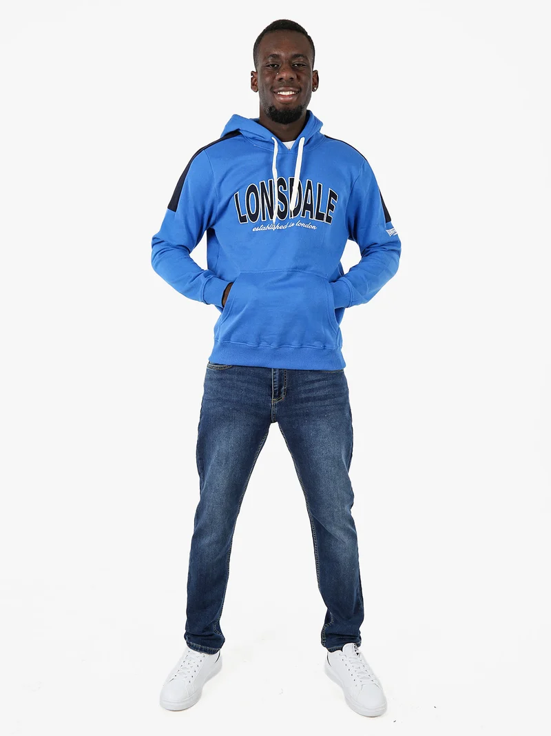 Felpa sportiva da uomo cappuccio e logo - blu