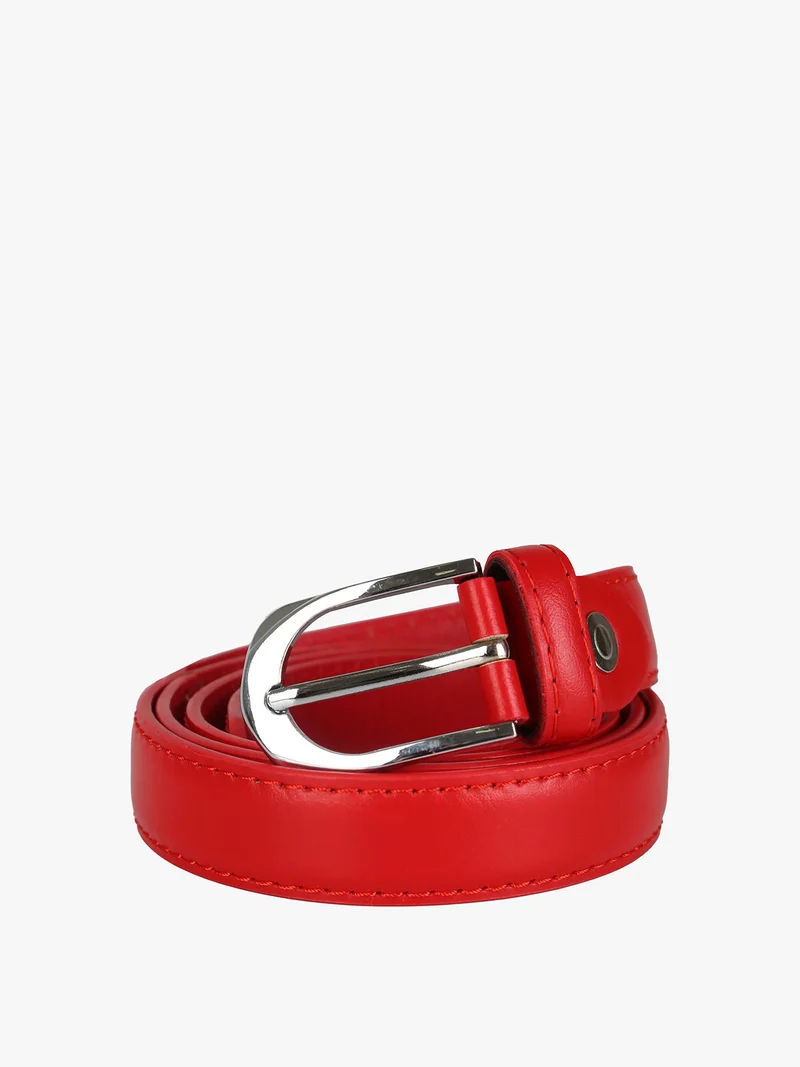 Cintura donna in ecopelle con fibbia - rosso