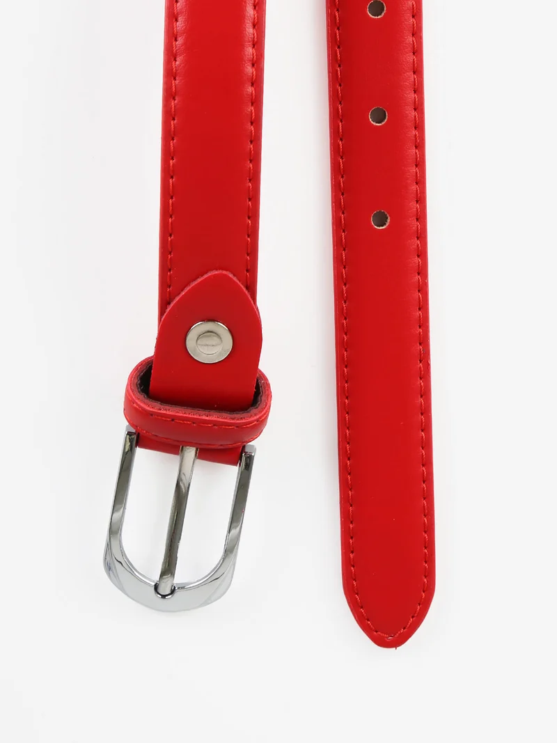 Cintura donna in ecopelle con fibbia - rosso