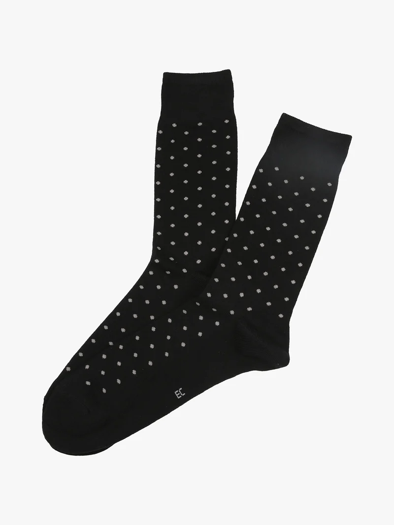 Calze corte uomo a pois in caldo cotone - nero