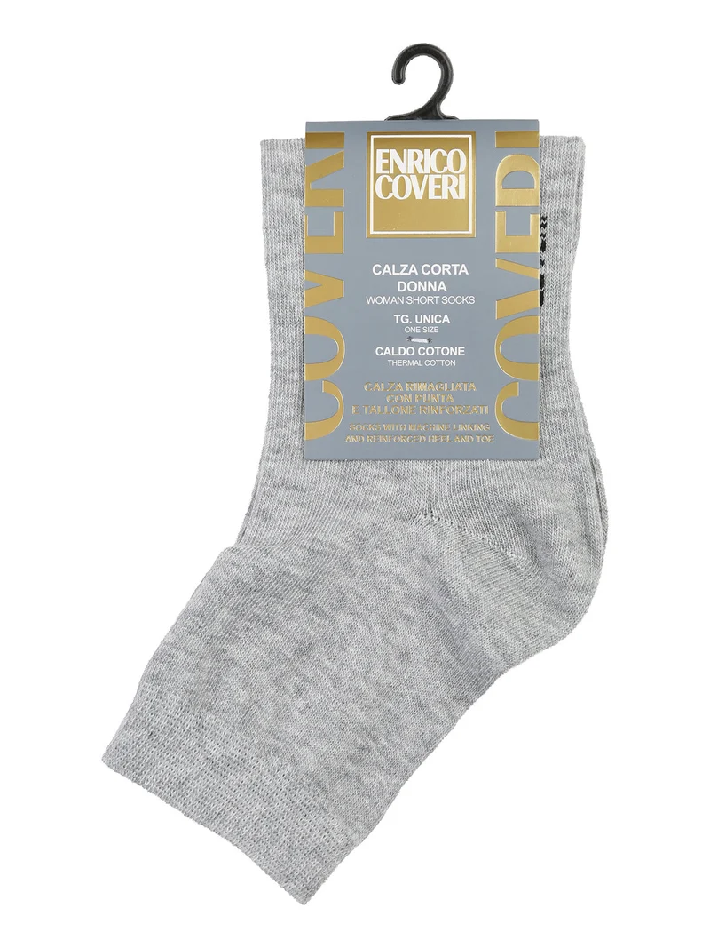 Calze corte donna in caldo cotone - grigio chiaro
