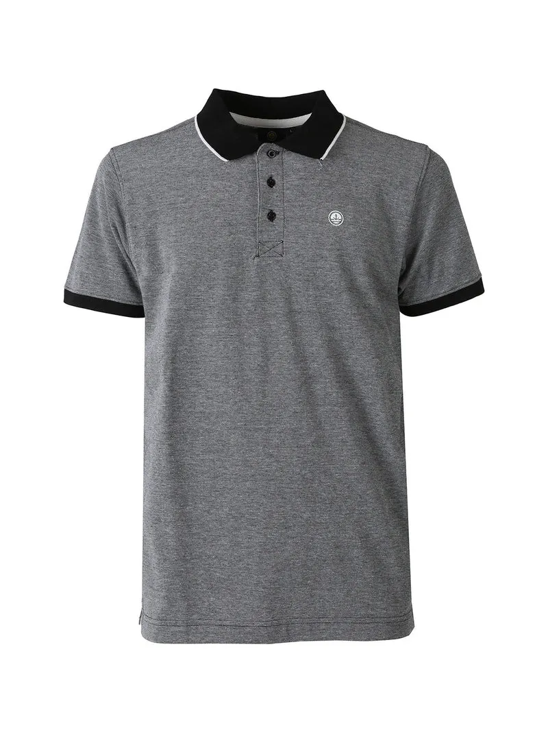 Polo da uomo in cotone a maniche corte con logo - nero