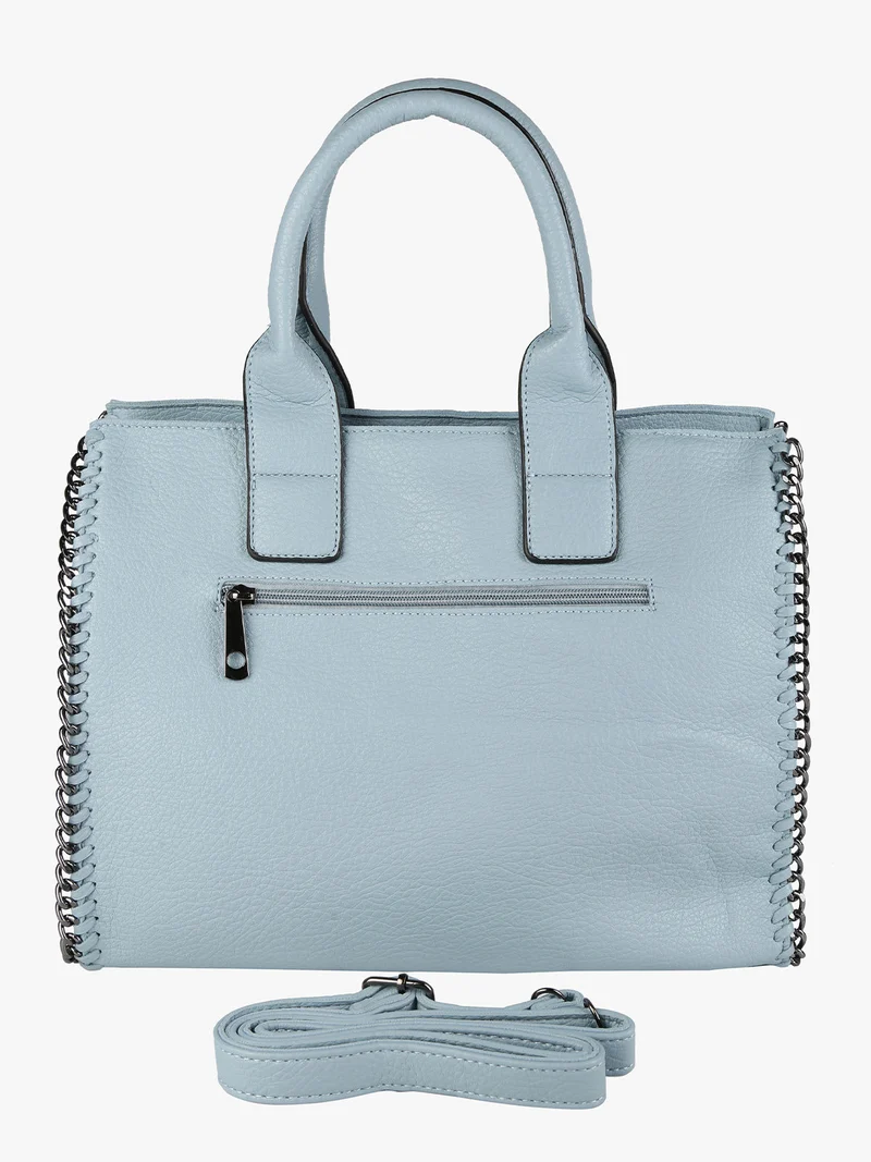 Borsa donna con doppi manici e catena - azzurro
