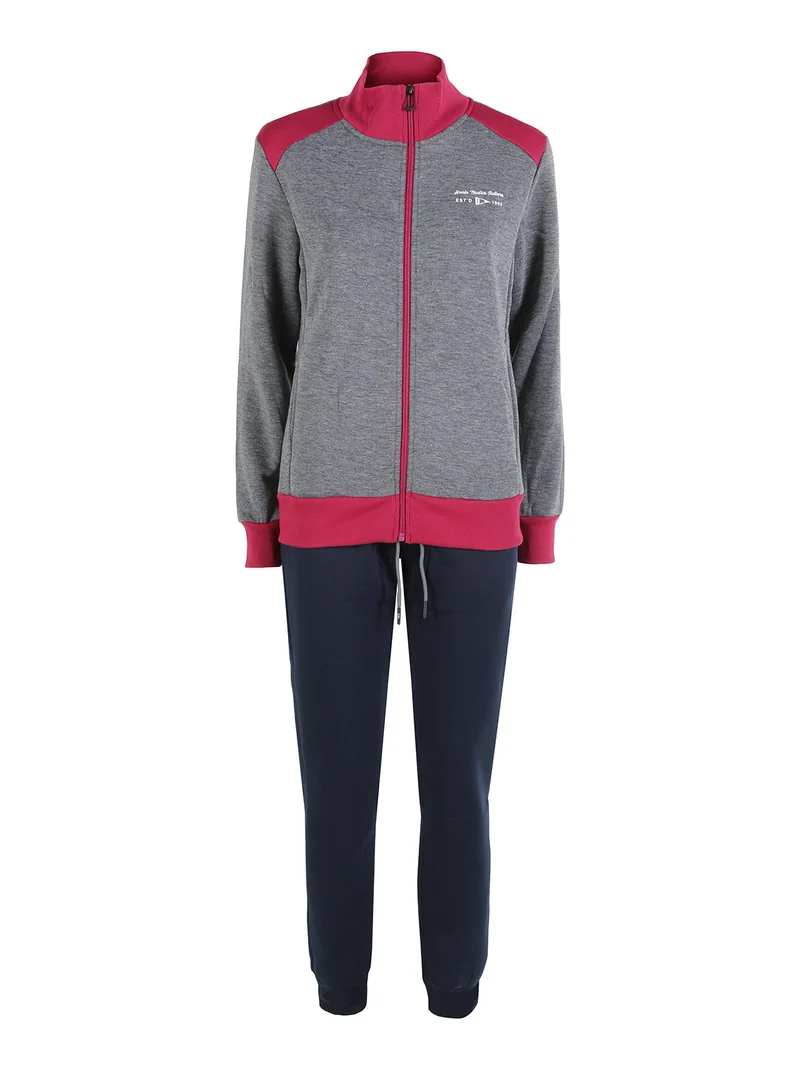 Completo tuta donna invernale con felpa e pantaloni - grigio scuro