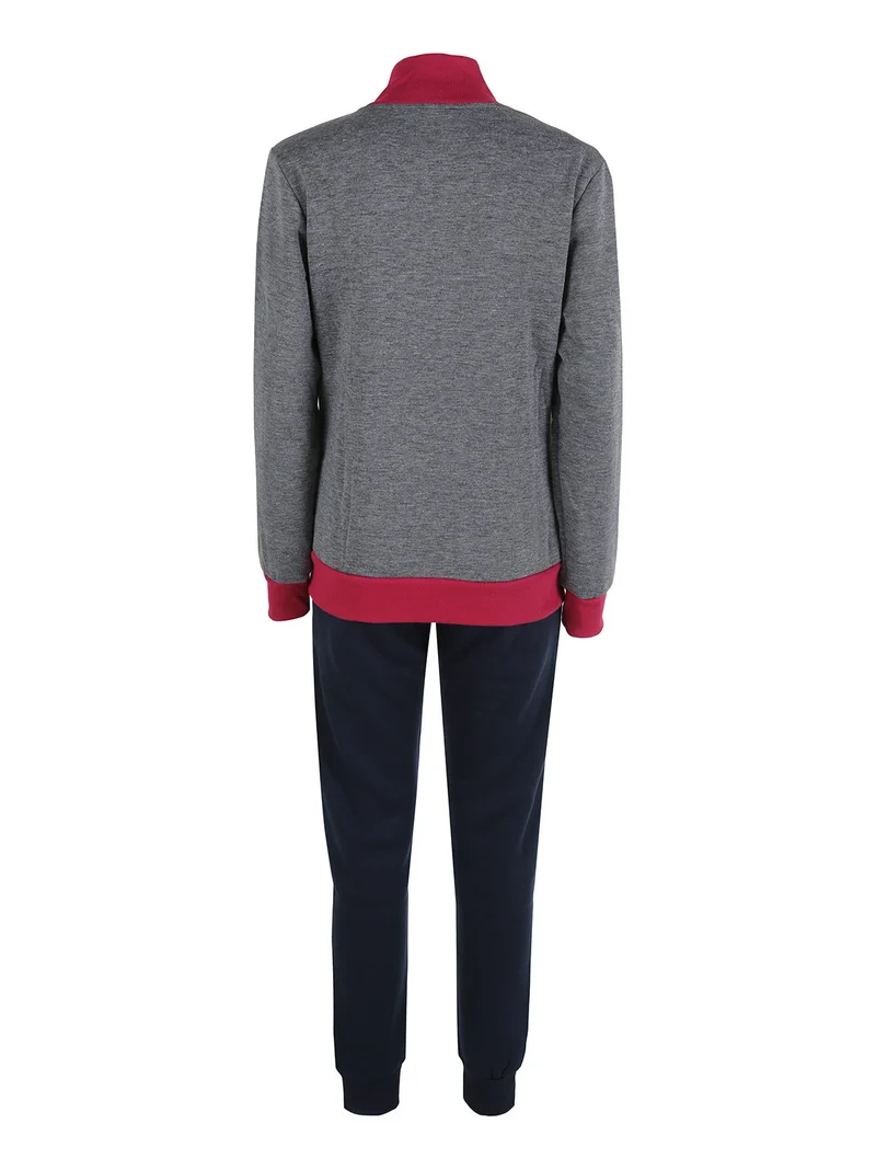 Completo tuta donna invernale con felpa e pantaloni - grigio scuro