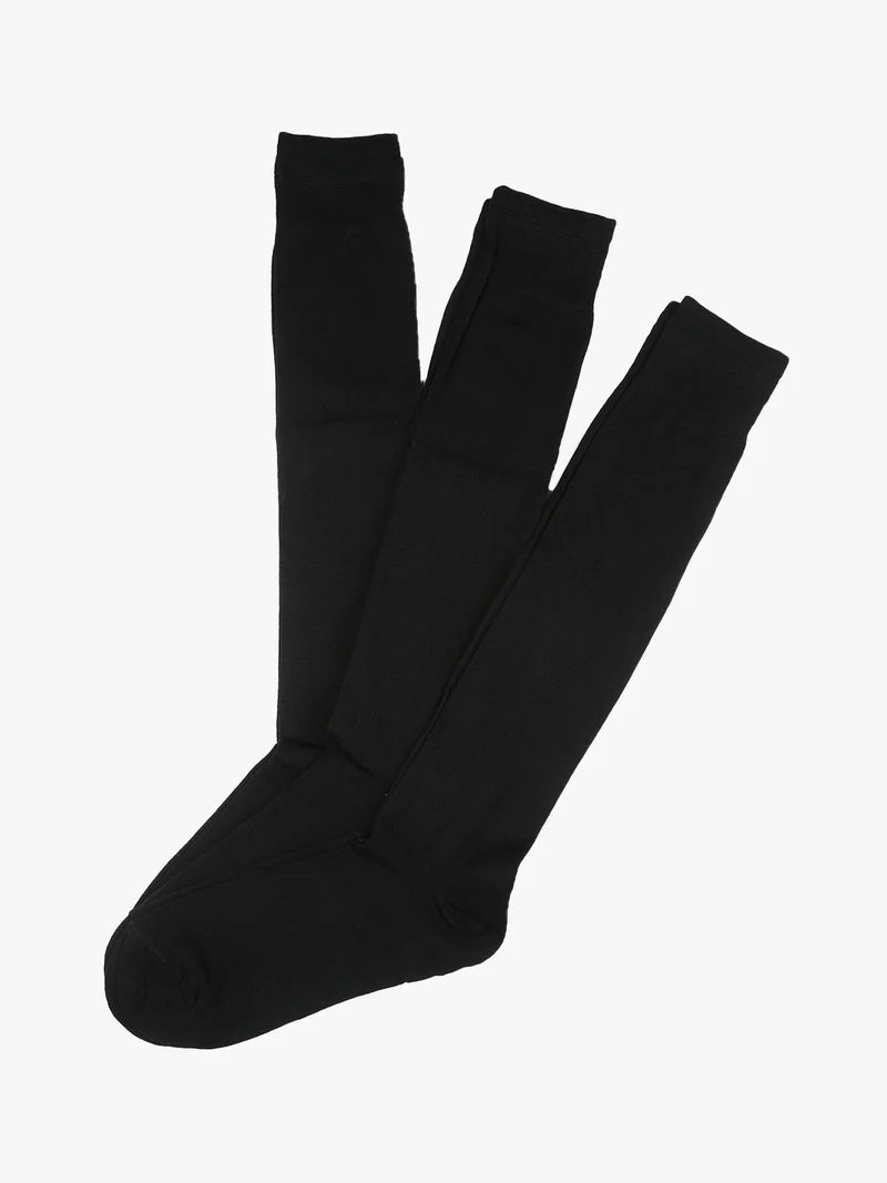 Confezione da 3 paia di calze lunghe da uomo in cotone mercerizzato - nero