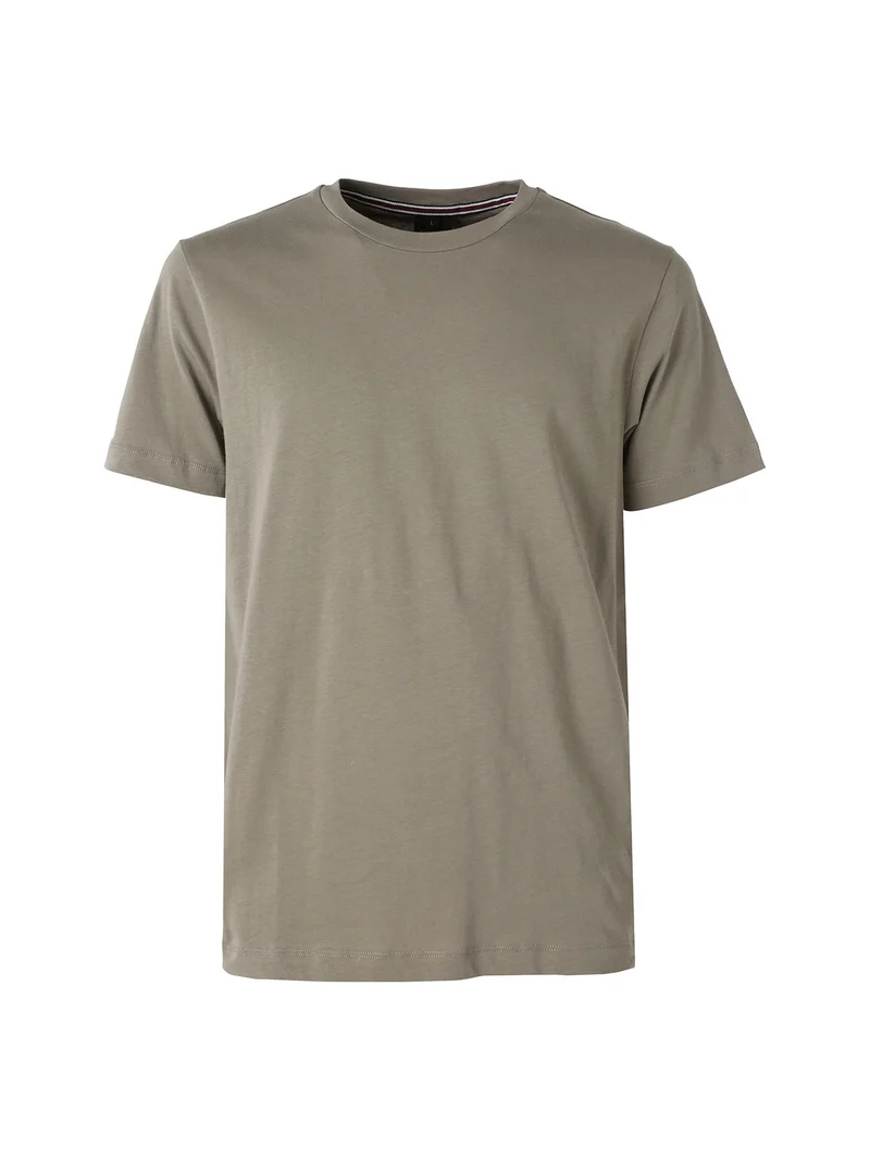 T-shirt girocollo da uomo in cotone - fango