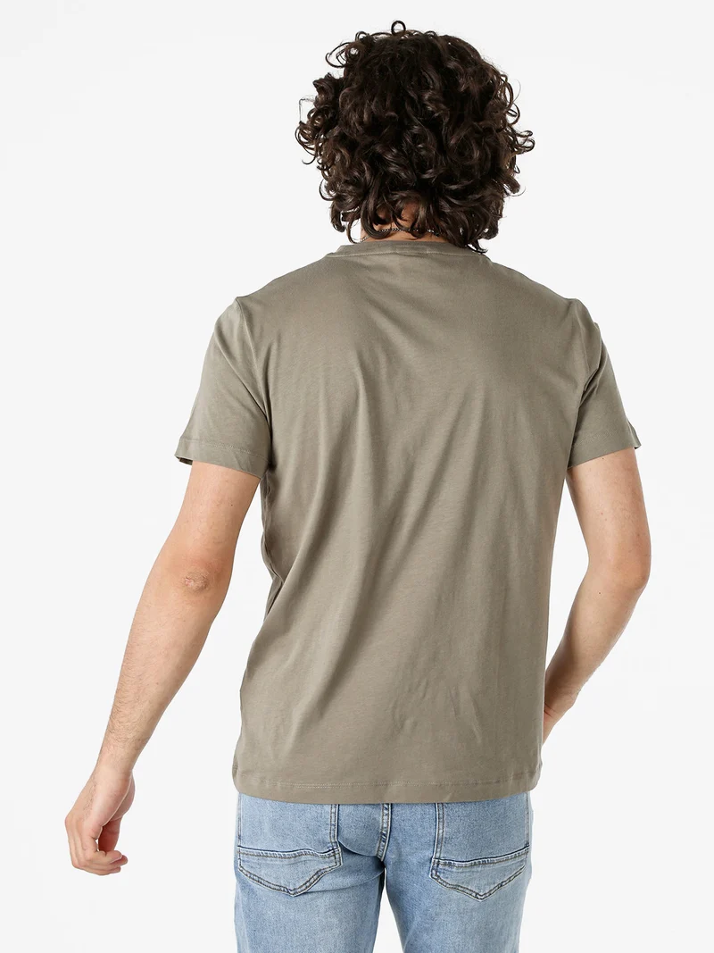 T-shirt girocollo da uomo in cotone - fango