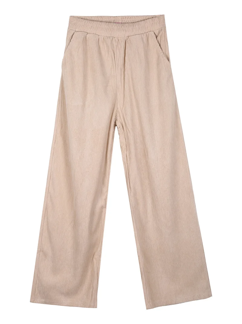 Pantaloni da bambina a costine in velluto - beige