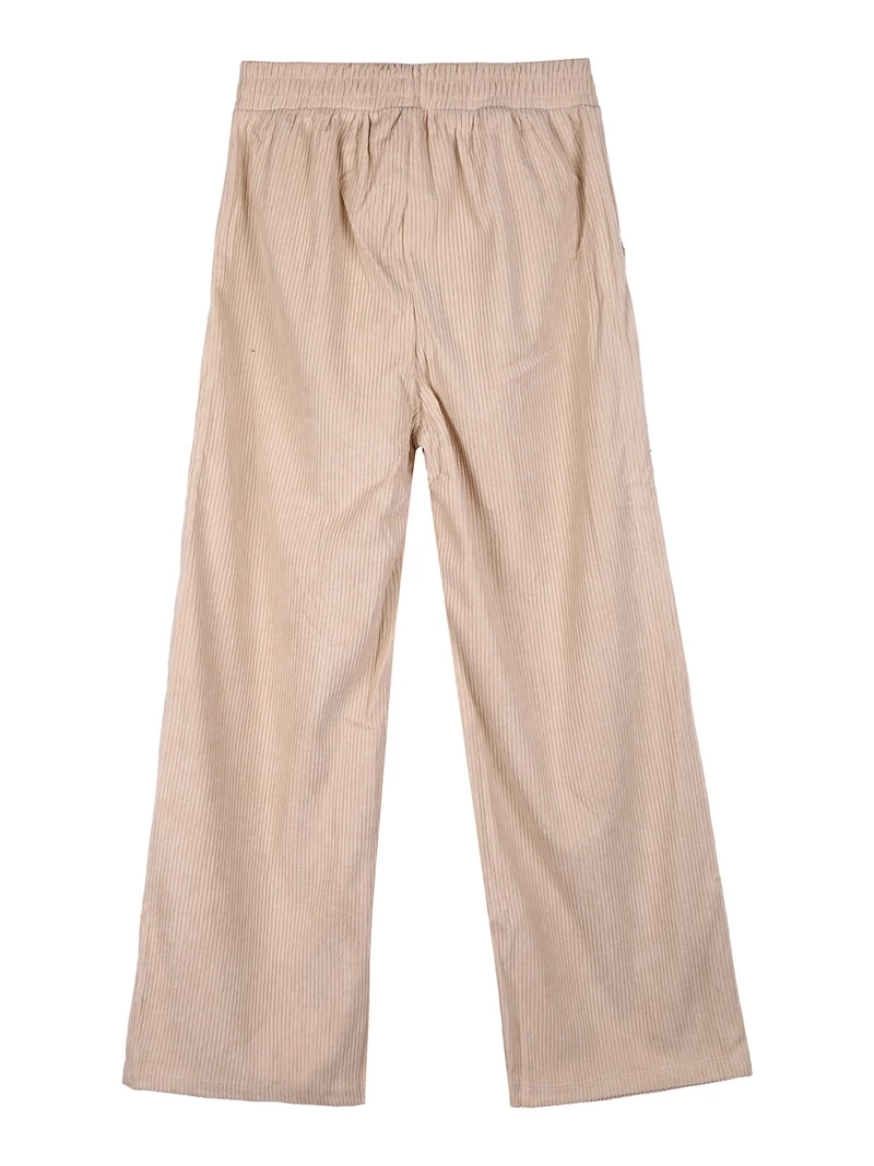 Pantaloni da bambina a costine in velluto - beige