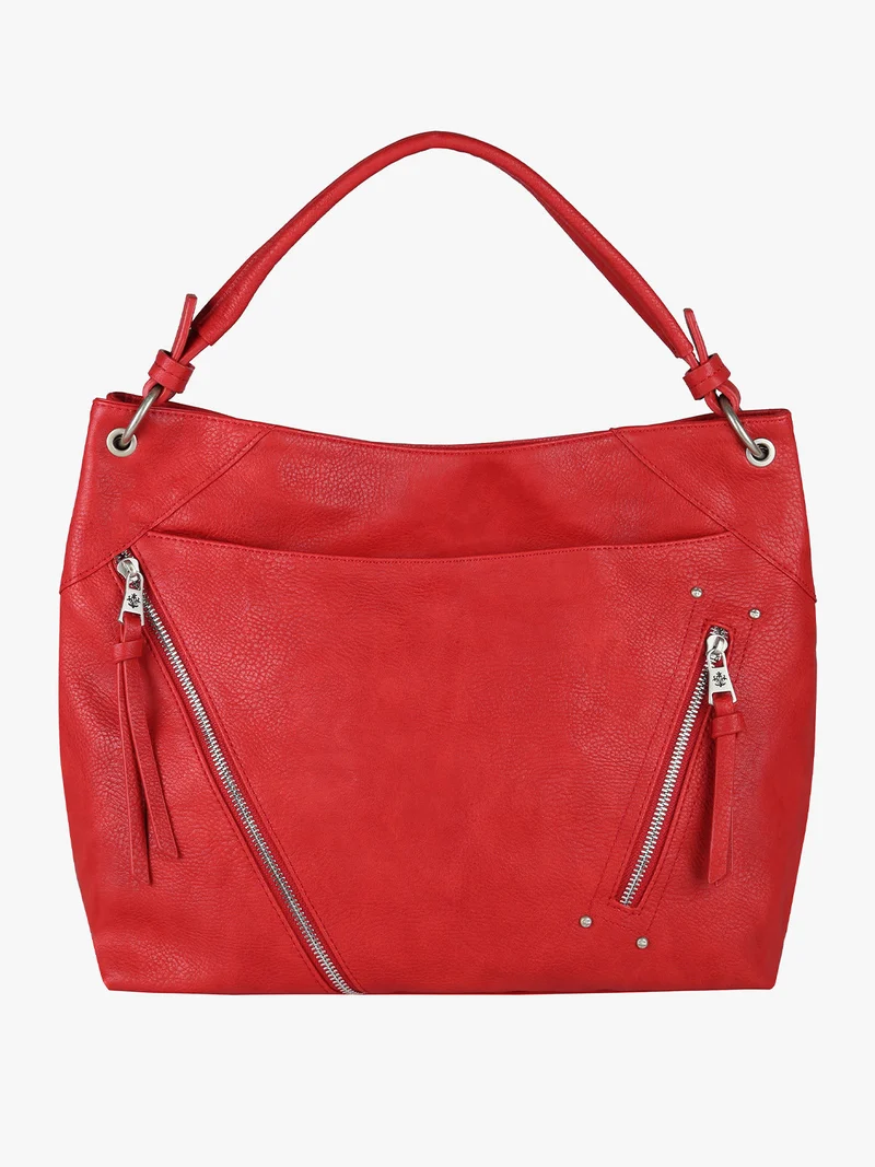 Borsa hobo da donna in ecopelle - rosso