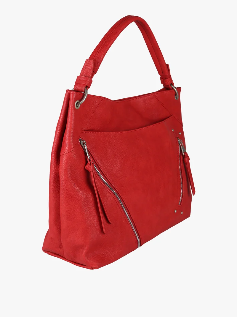 Borsa hobo da donna in ecopelle - rosso