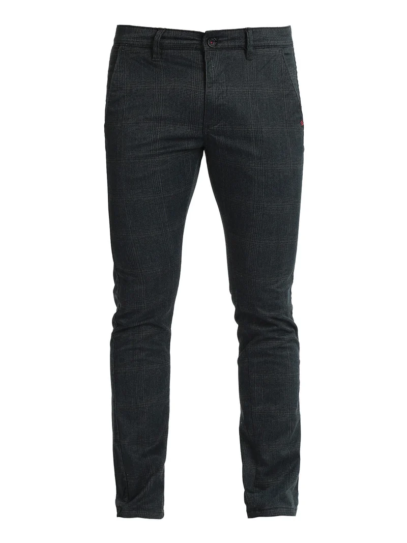Pantaloni casual da uomo a quadri - blu