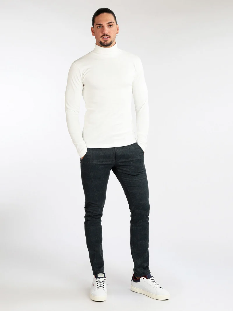 Pantaloni casual da uomo a quadri - blu