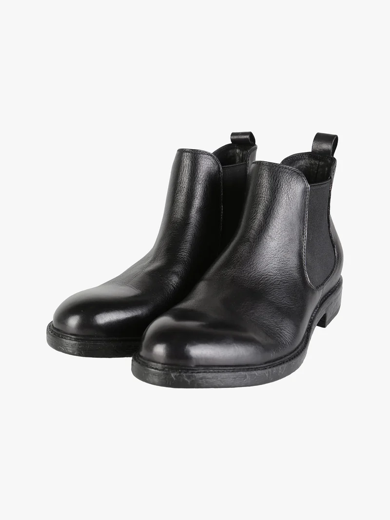 Stivaletti in pelle da uomo - nero