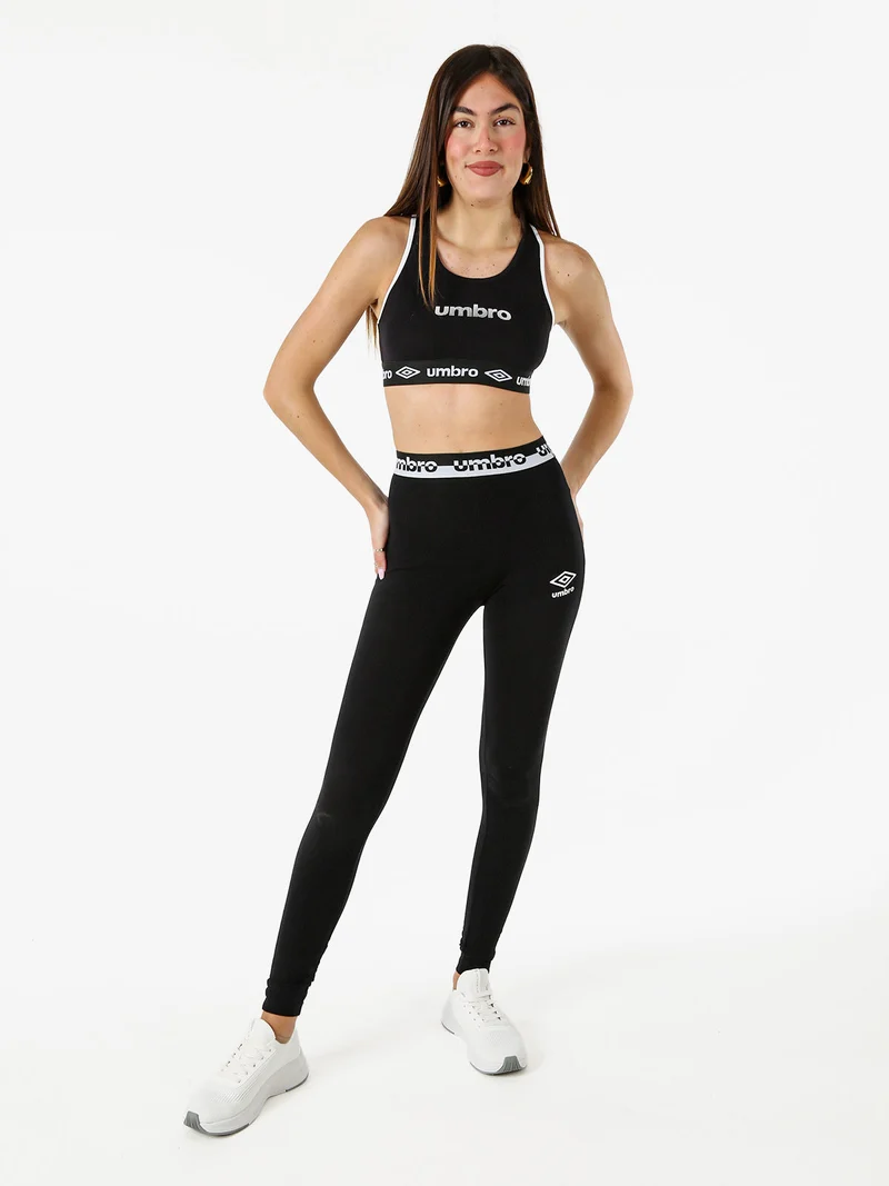 Top sportivo da donna con logo in cotone elasticizzato - bianco