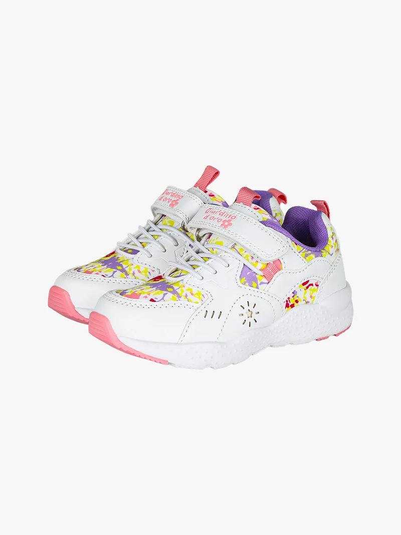 Sneakers da bambina con cinturino a strappo - bianco