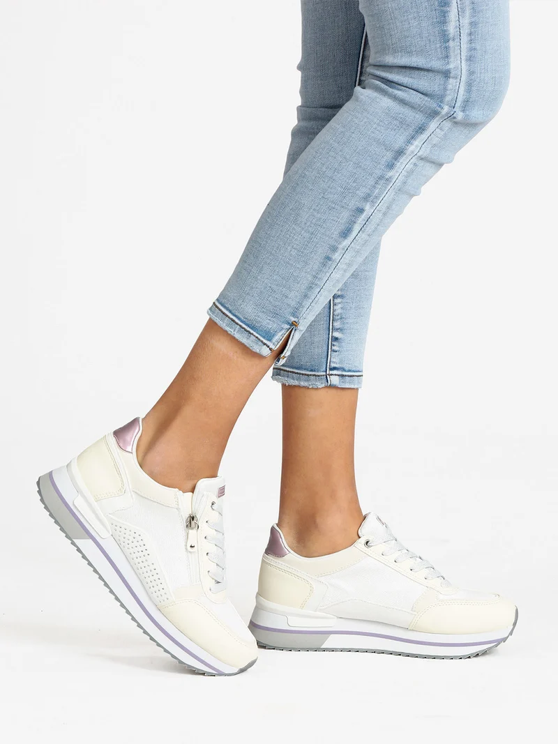 CECILIA Sneakers donna con zeppa - bianco