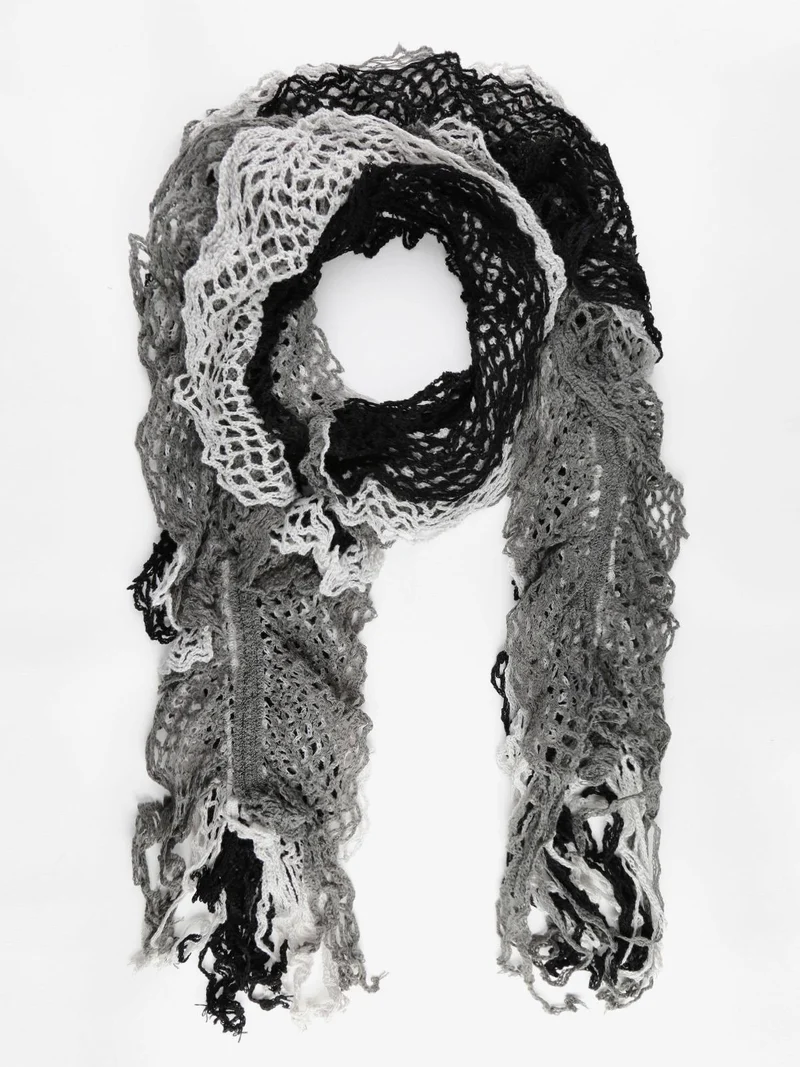Sciarpa in maglia traforata - grigio