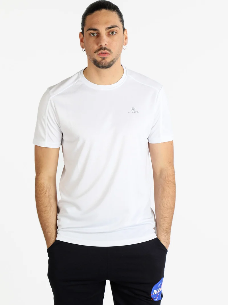 T-shirt manica corta sportiva da uomo - bianco