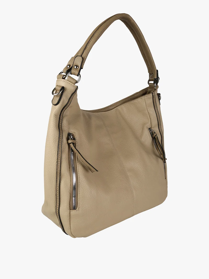 Borsa hobo da donna in ecopelle - taupe