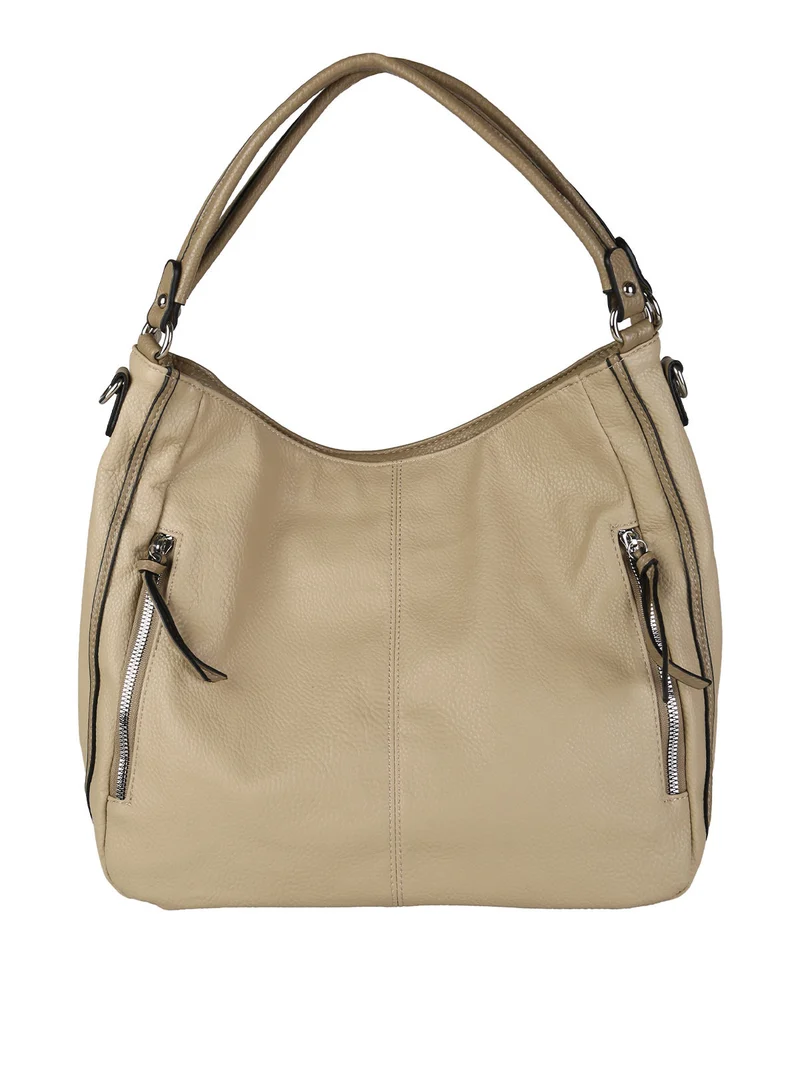 Borsa hobo da donna in ecopelle - taupe
