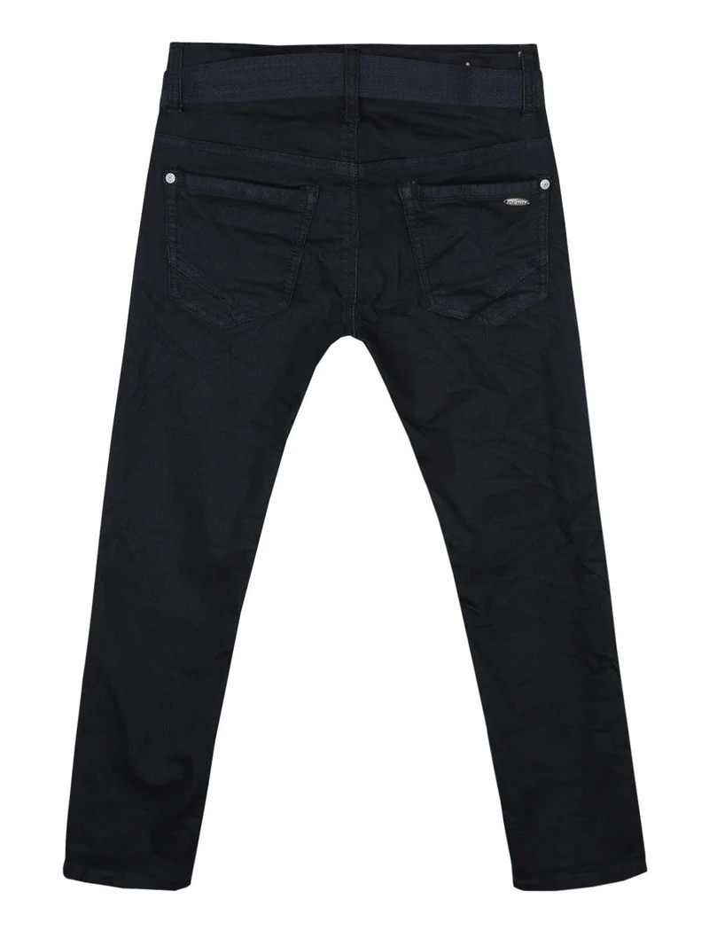 Pantaloni di cotone con cintura - blu