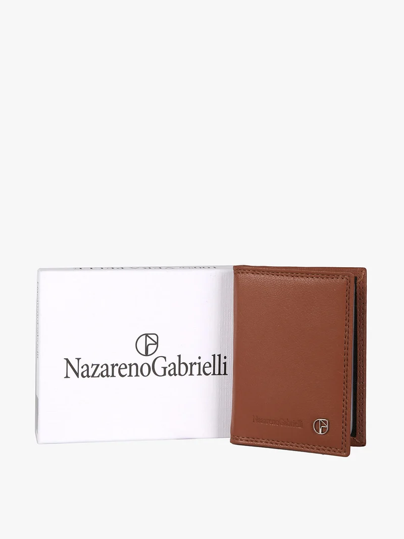 Portatessere da uomo in pelle - marrone