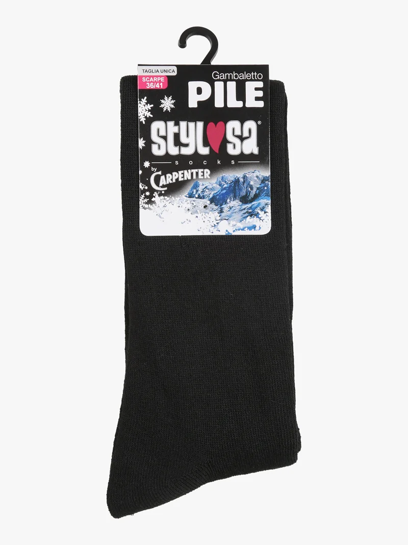 Calze lunghe donna in pile - nero