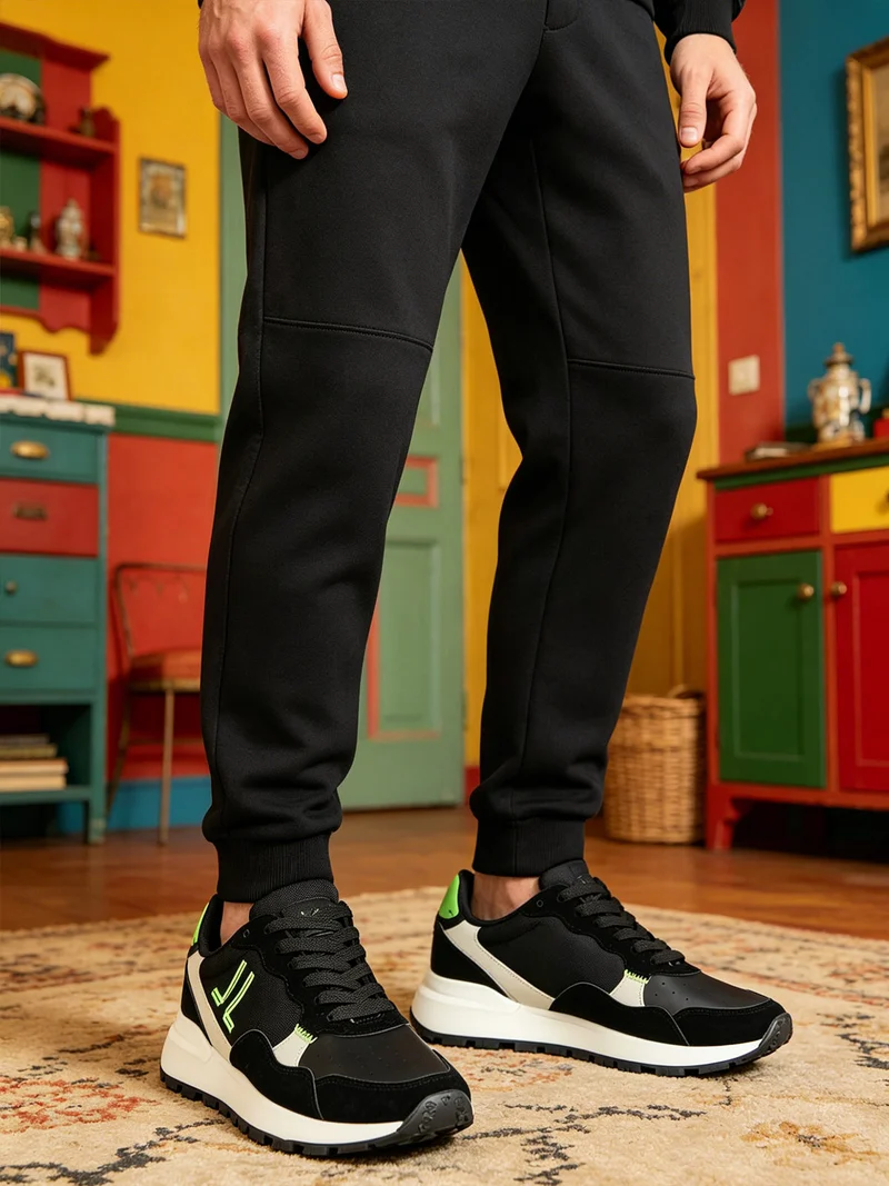 Sneakers basse sportive da uomo - nero