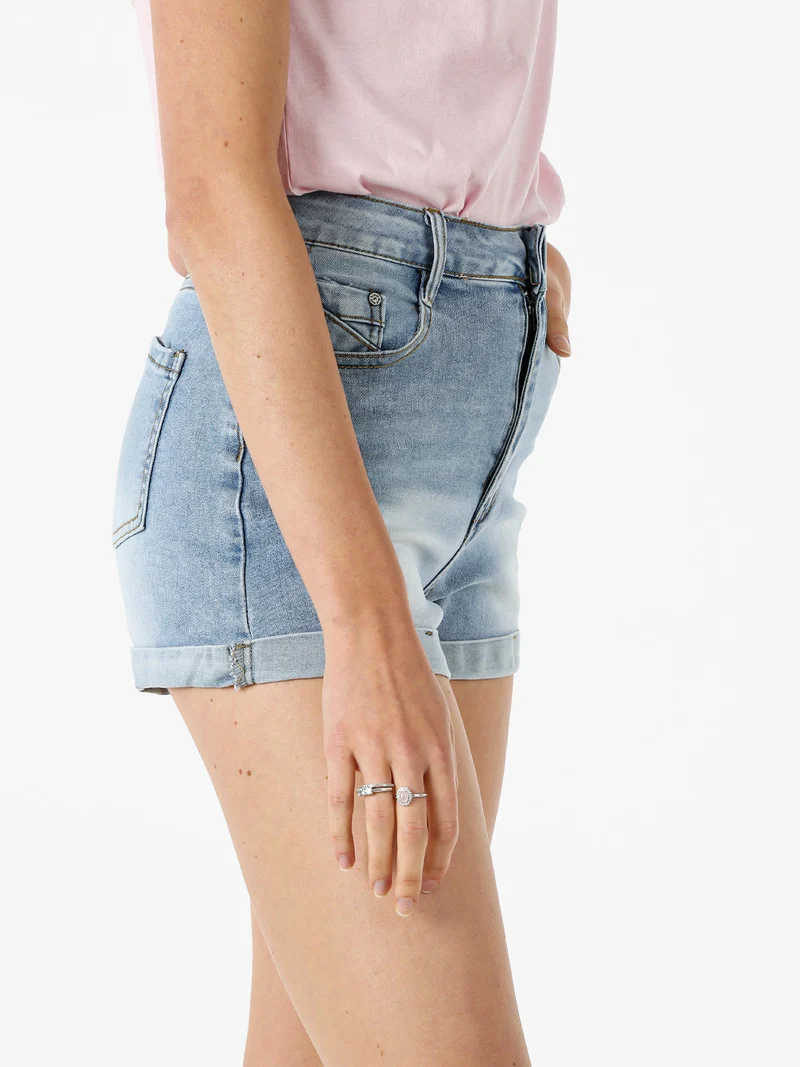 Shorts in jeans da donna a vita alta - jeans