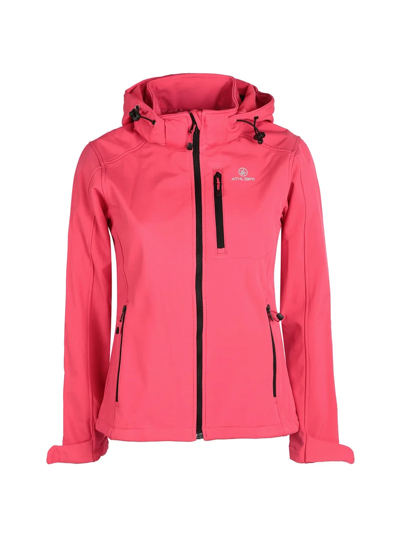 Giacca sportiva da donna con cappuccio - fucsia