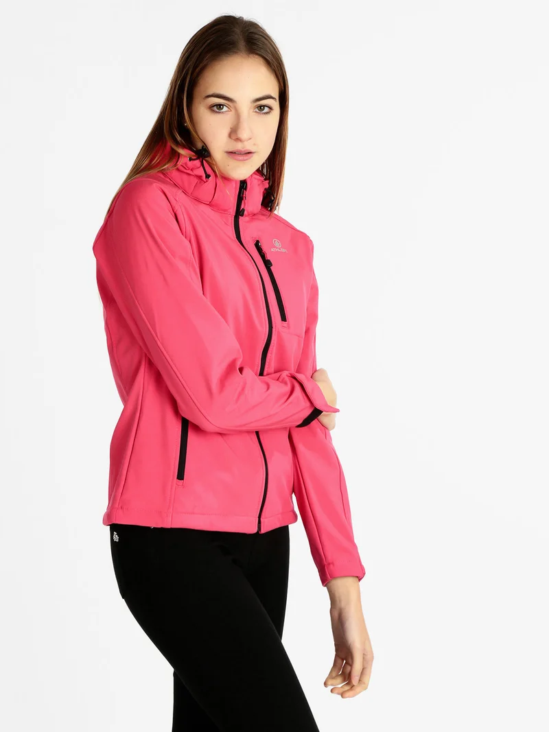 Giacca sportiva da donna con cappuccio - fucsia
