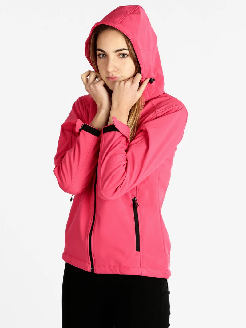 Giacca sportiva da donna con cappuccio - fucsia