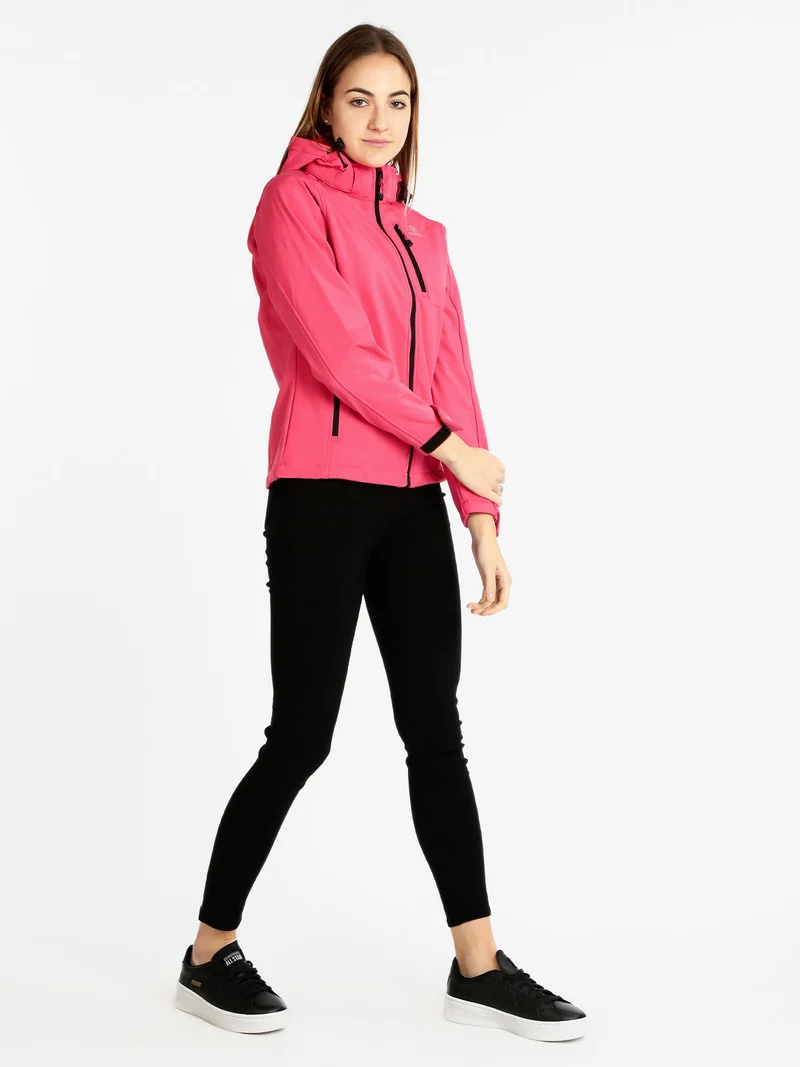 Giacca sportiva da donna con cappuccio - fucsia