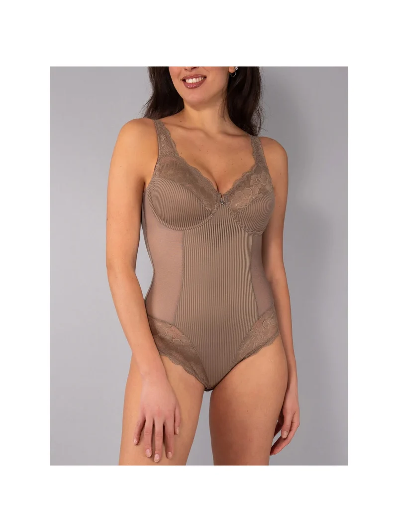 AR42 Body donna con pizzo coppa C con ferretto - fango