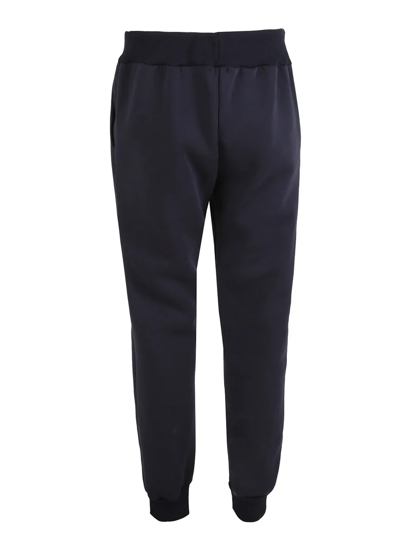 Pantaloni tuta da uomo felpati con polsini - blu scuro