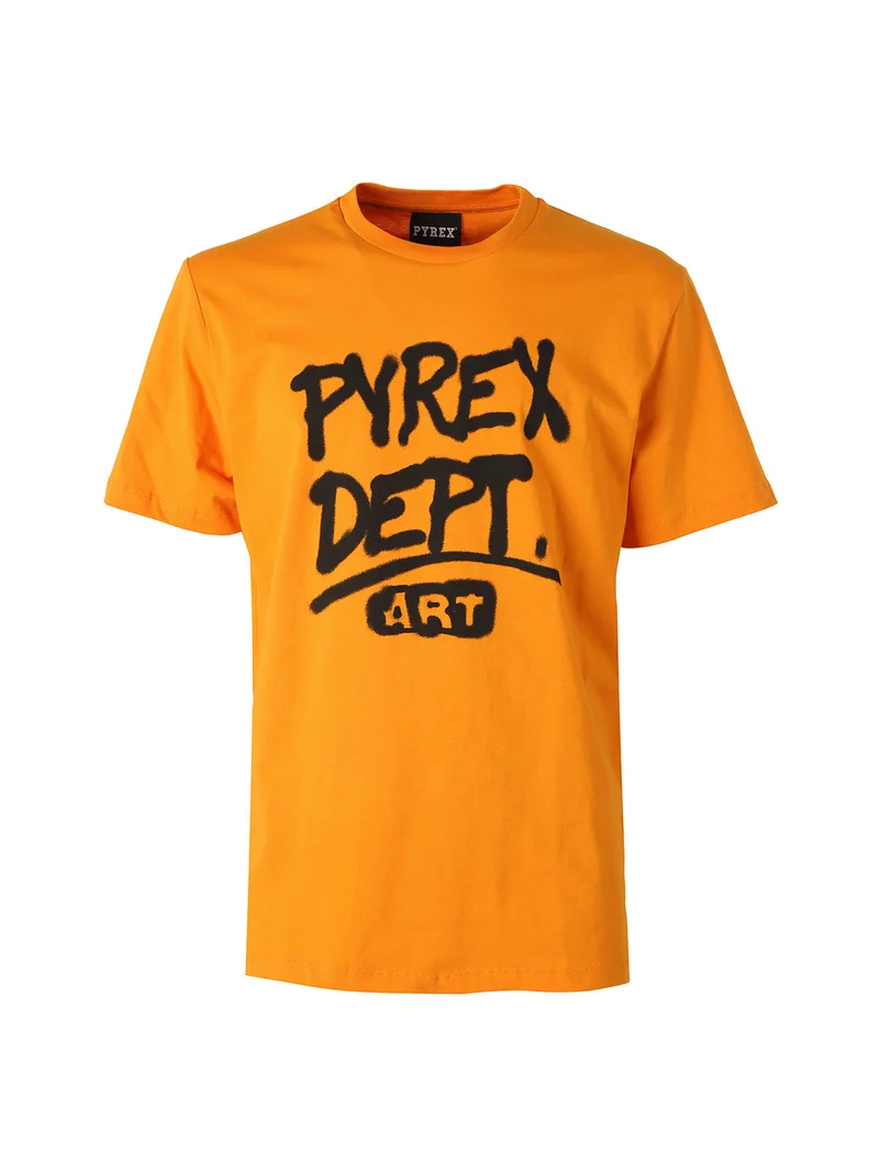 T-shirt da uomo in cotone con logo - arancione