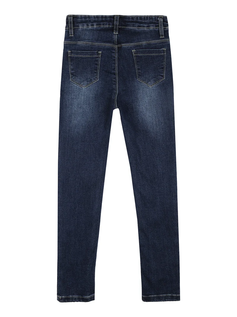 Jeans skinny da bambina con cuori di peluche e strass - jeans