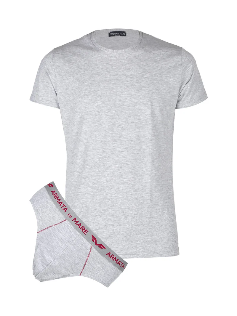 Coordinato intimo uomo t-shirt + slip - grigio