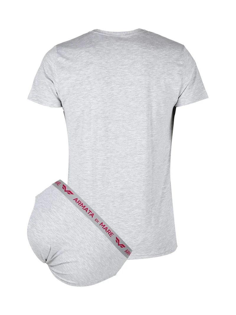 Coordinato intimo uomo t-shirt + slip - grigio