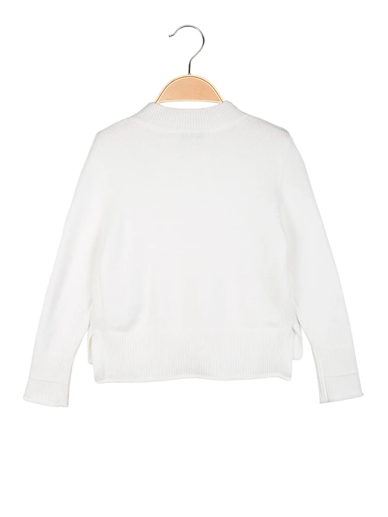 Maglione da bambina accollato - bianco
