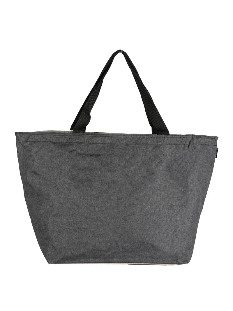 Maxi borsa donna in tessuto bicolor - nero