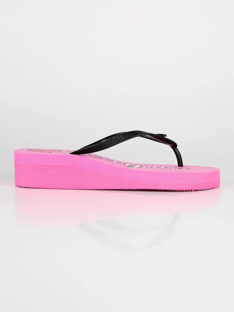 Infradito con zeppa - fucsia